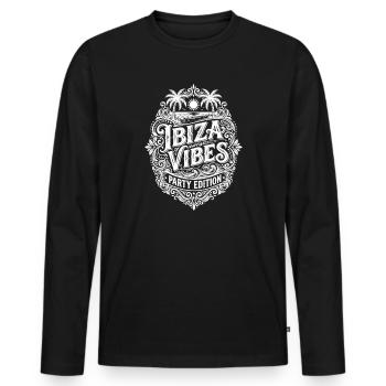 Ibiza Vibes - Men's Premium Organic Long Sleeve Shirt - black - Front - Nico (187cm)