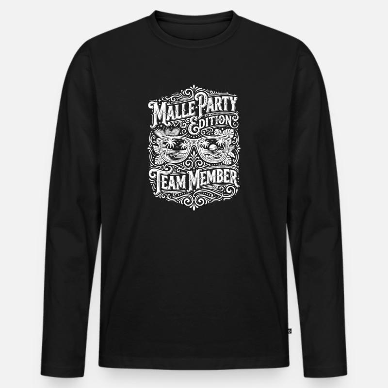 Malle Party Edition - Männer Premium Bio Langarmshirt - Schwarz