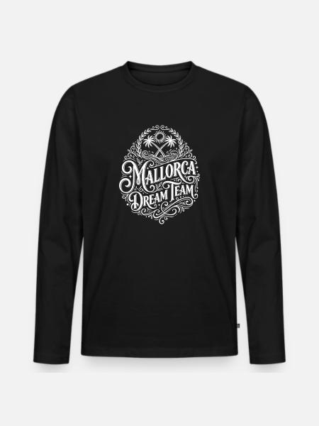 Mallorca Dream Team - Männer Premium Bio Langarmshirt - Schwarz