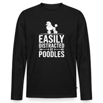 Expressions sur les caniches Caniche Caniche Cadeau drôle de caniche - T-shirt manches longues Premium bio Homme - noir - Devant - Nico (187cm)