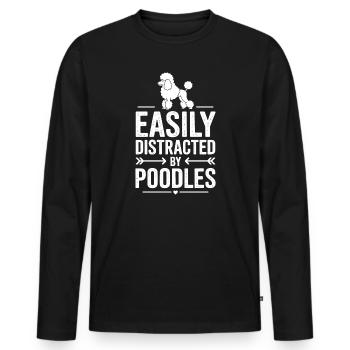 Expressions sur les caniches Caniche Caniche Cadeau drôle de caniche - T-shirt manches longues Premium bio Homme - noir - Devant - Nico (187cm)