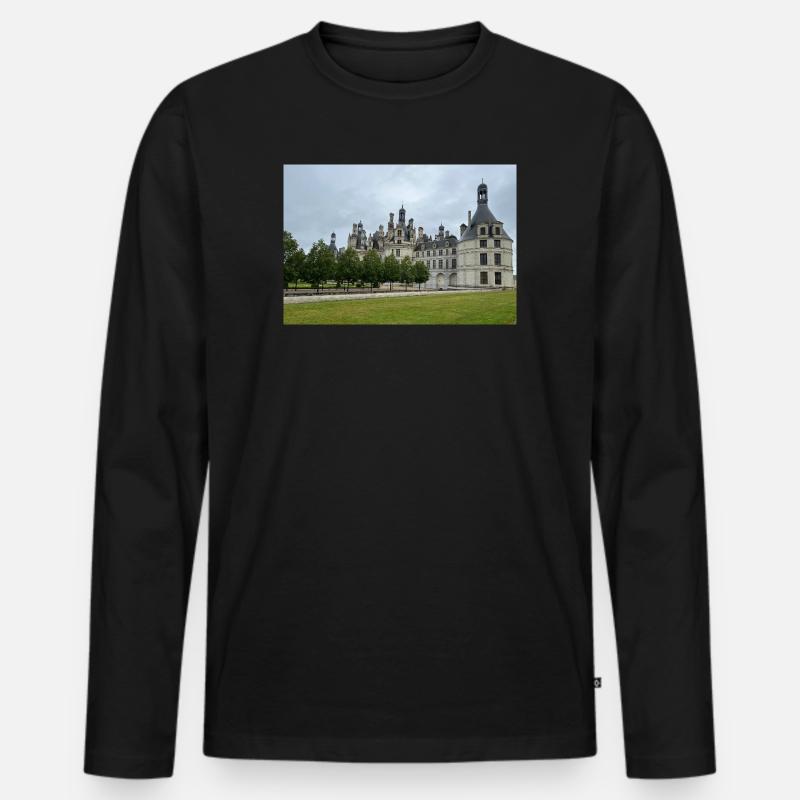 Château de Chambord - Männer Premium Bio Langarmshirt - Schwarz