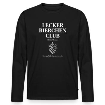 Motif du houblon du club de bière délicieuse - T-shirt manches longues Premium bio Homme - noir - Devant - Nico (187cm)