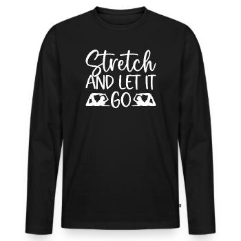 Pilates Enthusiasts Stretch & Let It Go Pilates - Men's Premium Organic Long Sleeve Shirt - black - Front - Nico (187cm)