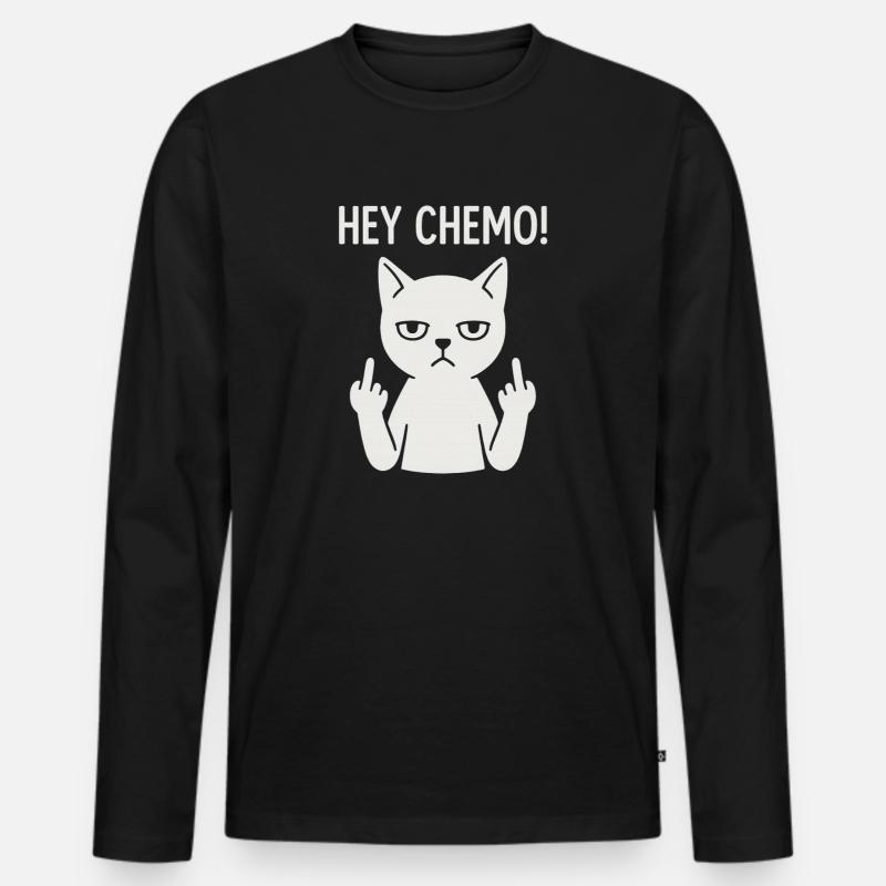 Freche Chemo-Unterstützungskatze - Männer Premium Bio Langarmshirt - Schwarz