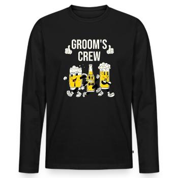 Bière drôle de l’équipe du marié - T-shirt manches longues Premium bio Homme - noir - Devant - Nico (187cm)