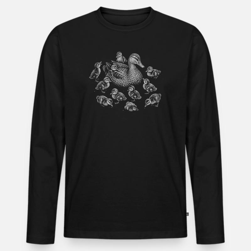 Entenmutter - Männer Premium Bio Langarmshirt - Schwarz