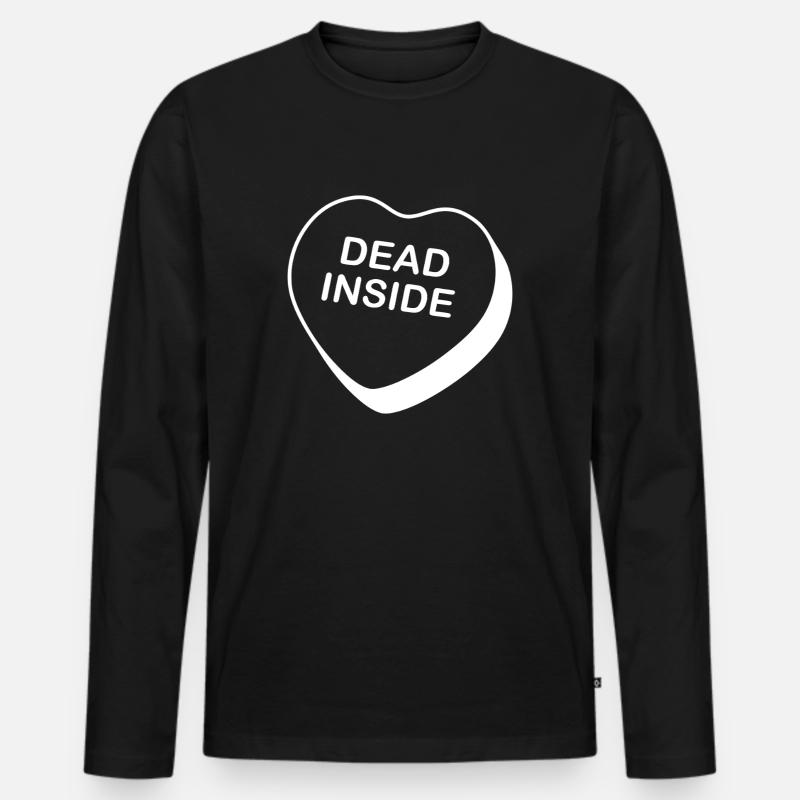 Dead Inside Heart Design - Männer Premium Bio Langarmshirt - Schwarz