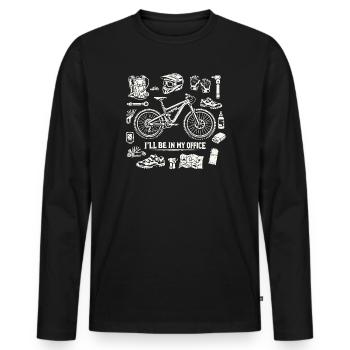 I'll Be In My Office – MTB Rider Statement - Männer Premium Bio Langarmshirt - Schwarz - Vorne - Nico (187cm)