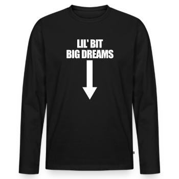 Femmes enceintes avec de petits mais grands rêves - T-shirt manches longues Premium bio Homme - noir - Devant - Nico (187cm)
