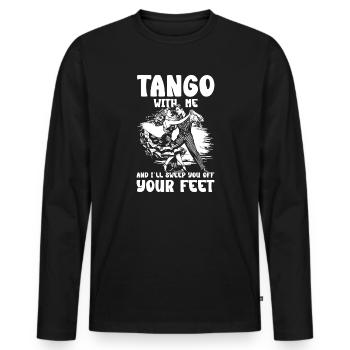 Dansez le tango avec moi et je vous ferai chavirer - T-shirt manches longues Premium bio Homme - noir - Devant - Nico (187cm)