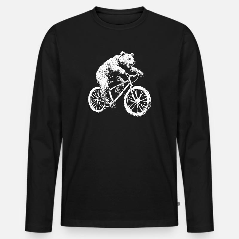 Fahrrad Bär - Männer Premium Bio Langarmshirt - Schwarz
