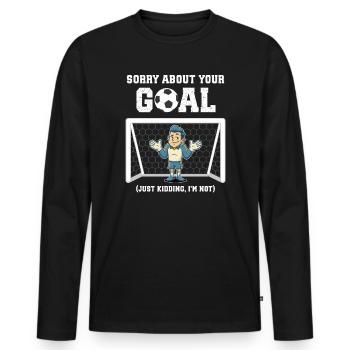 Lustiger Fußball-Torwart - Männer Premium Bio Langarmshirt - Schwarz - Vorne - Nico (187cm)