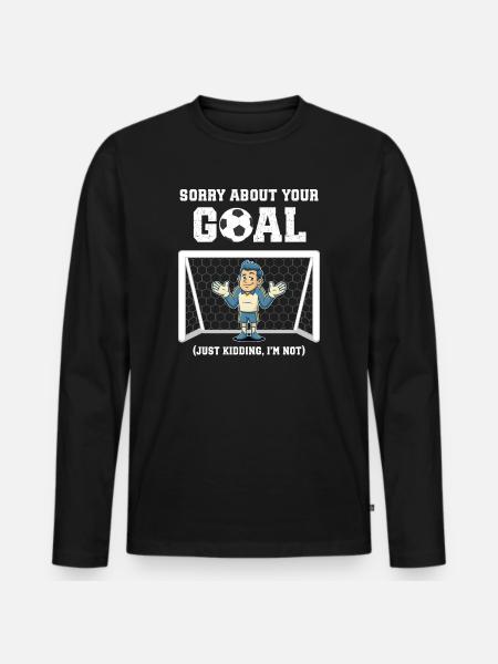 Lustiger Fußball-Torwart - Männer Premium Bio Langarmshirt - Schwarz