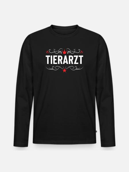 Tierarzt Beruf - Männer Premium Bio Langarmshirt - Schwarz