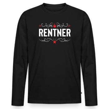 Pensioner pension - Men's Premium Organic Long Sleeve Shirt - black - Front - Nico (187cm)