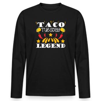 taco tuesday legend - Men's Premium Organic Long Sleeve Shirt - black - Front - Nico (187cm)