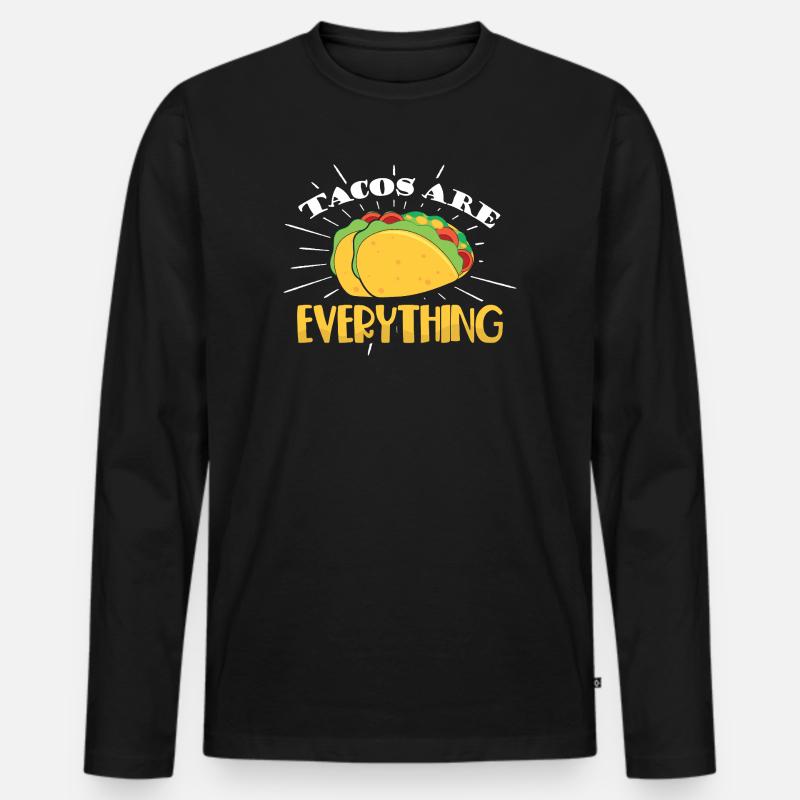 tacos are everything - Männer Premium Bio Langarmshirt - Schwarz