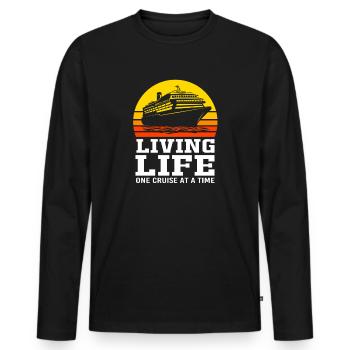 Cruise Ship Cruise - Men's Premium Organic Long Sleeve Shirt - black - Front - Nico (187cm)