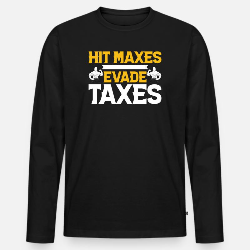 Krafttempel Stil: Max-Power Humor - Männer Premium Bio Langarmshirt - Schwarz
