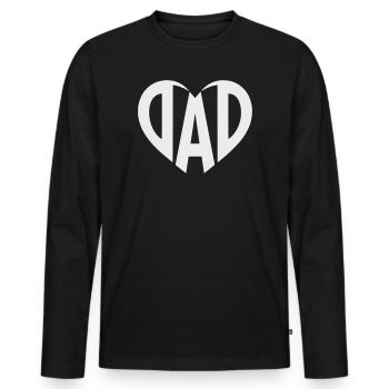 Dad Heart Typography for Dads and Dads - Men's Premium Organic Long Sleeve Shirt - black - Front - Nico (187cm)