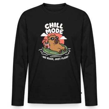 Chill Mode Summer Capybara - Men's Premium Organic Long Sleeve Shirt - black - Front - Nico (187cm)