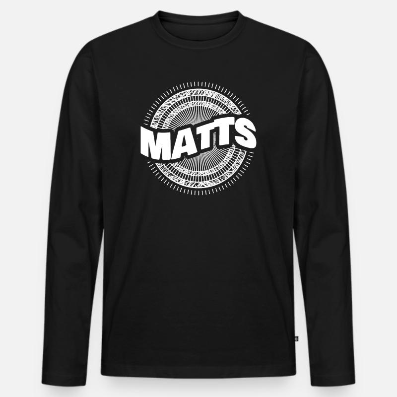 Matts - Männer Premium Bio Langarmshirt - Schwarz