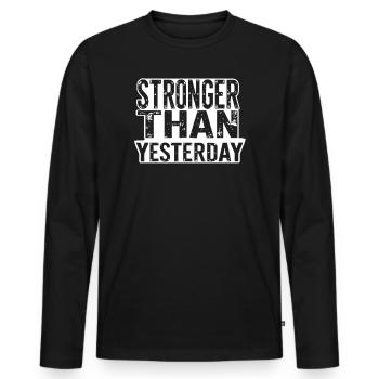 Conception renforcée - T-shirt manches longues Premium bio Homme - noir - Devant - Nico (187cm)