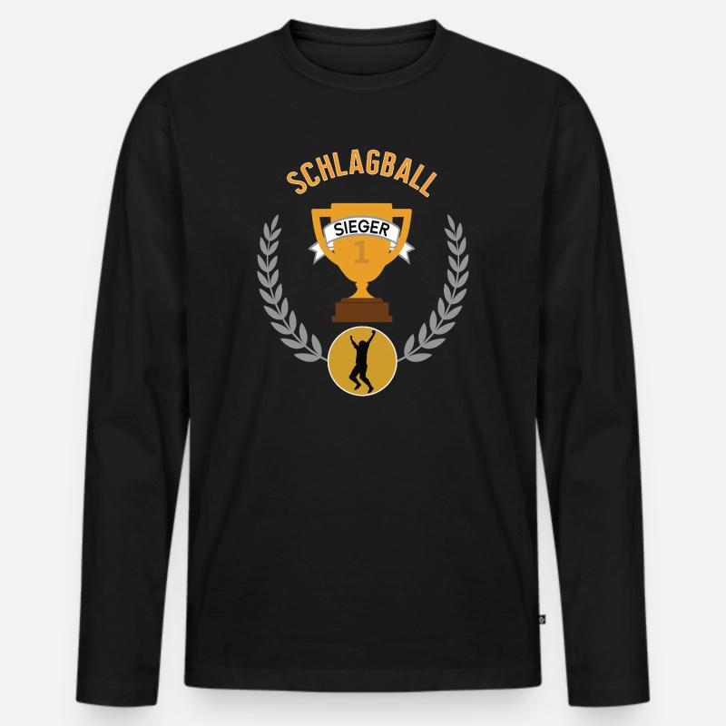 Schlagball Sieger Gewinner Turnier Meisterschaft - Männer Premium Bio Langarmshirt - Schwarz