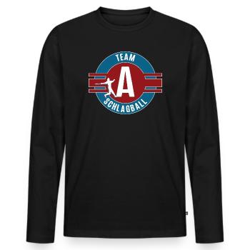 Schlagball Team A Mannschaft Schlagballspiel - Männer Premium Bio Langarmshirt - Schwarz - Vorne - Nico (187cm)