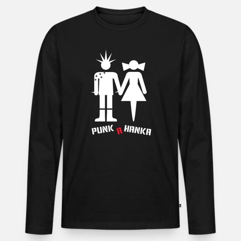 PUNK A HANKA - Männer Premium Bio Langarmshirt - Schwarz