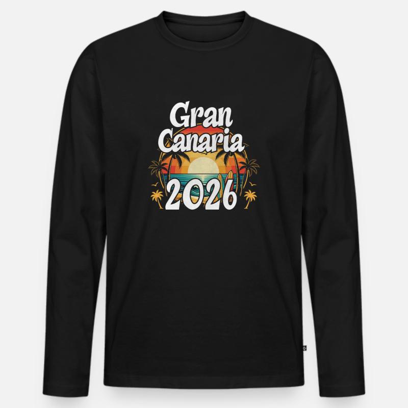 Gran Canaria 2026 - Männer Premium Bio Langarmshirt - Schwarz