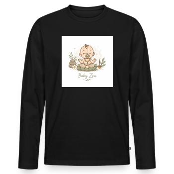 Bébé Zen Pacifique - T-shirt manches longues Premium bio Homme - noir - Devant - Nico (187cm)