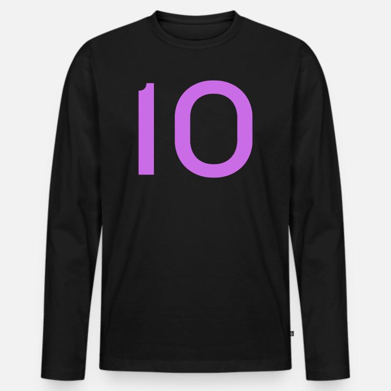 10 - Männer Premium Bio Langarmshirt - Schwarz