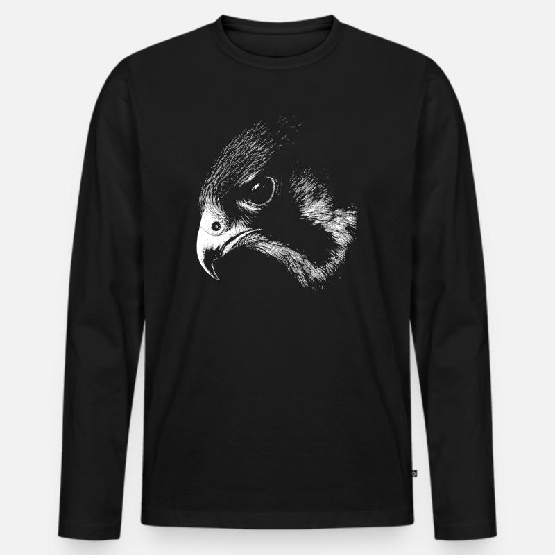 Wanderfalke - Männer Premium Bio Langarmshirt - Schwarz