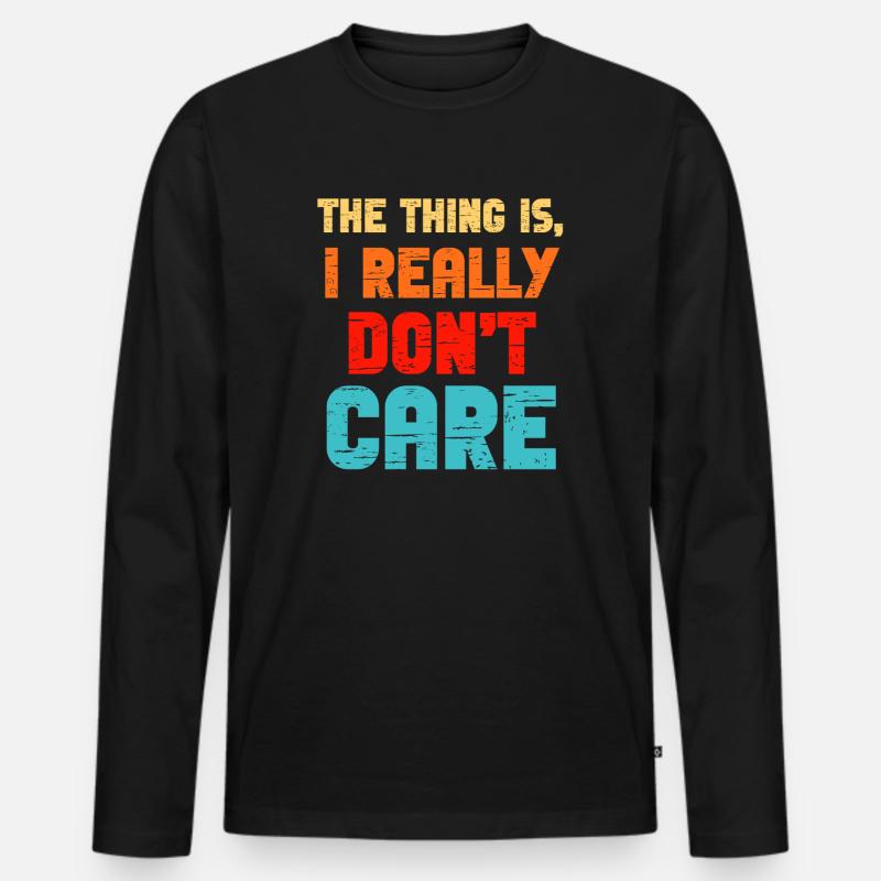 Ist mir wirklich egal. - Männer Premium Bio Langarmshirt - Schwarz