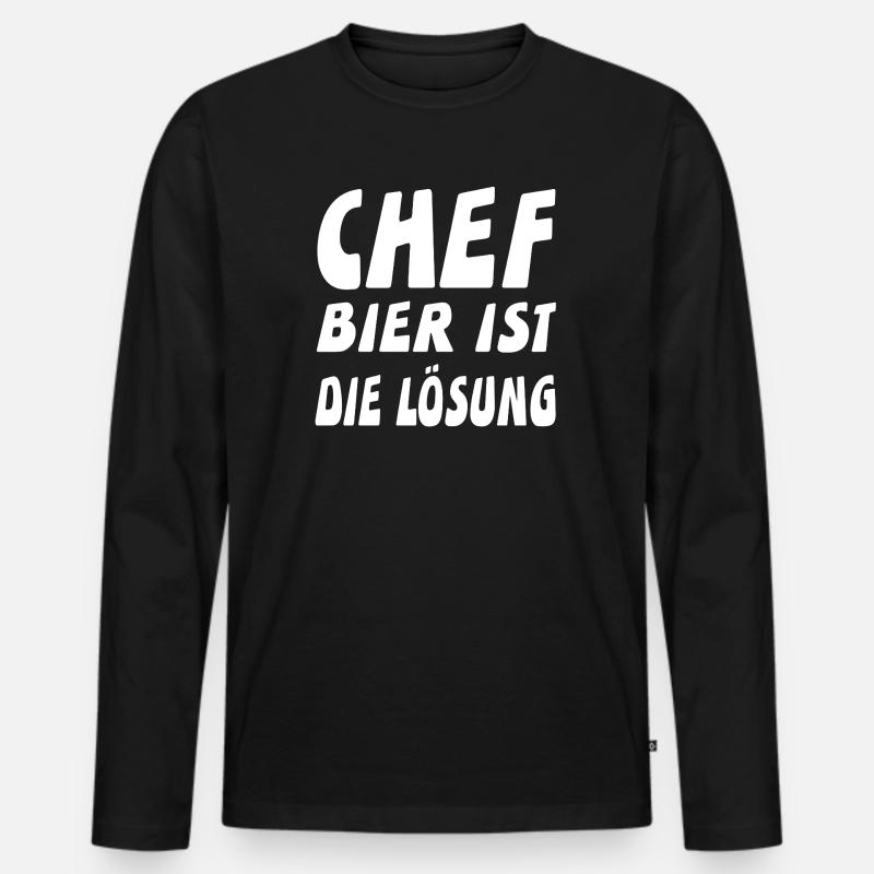 Chef - Männer Premium Bio Langarmshirt - Schwarz