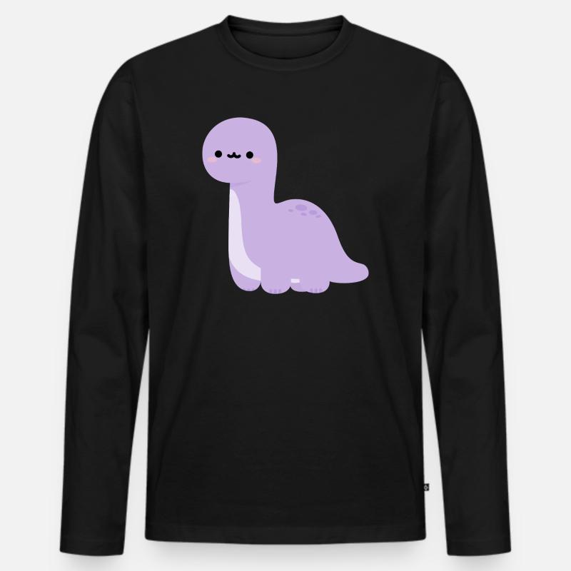 Brachiosaurus Lulu - Männer Premium Bio Langarmshirt - Schwarz