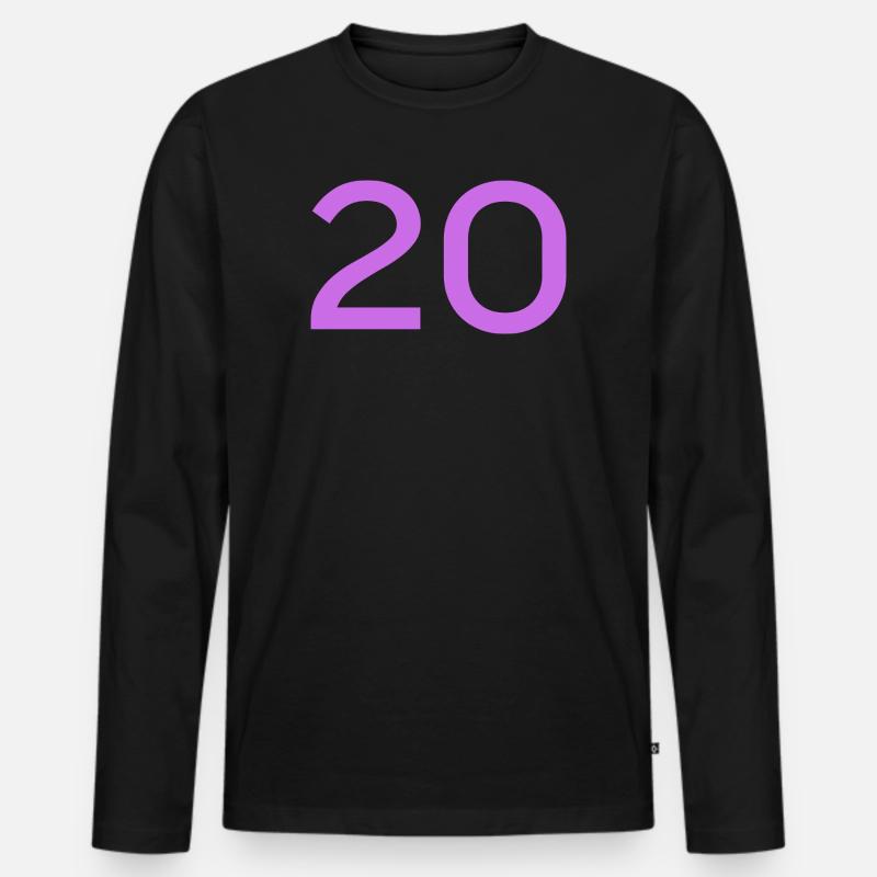 20 - Männer Premium Bio Langarmshirt - Schwarz