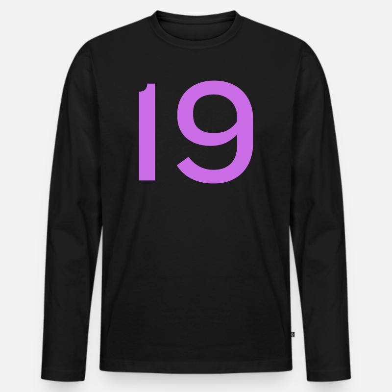 19 - Männer Premium Bio Langarmshirt - Schwarz