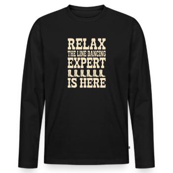 Line Dancing Line Dance Gift - Men's Premium Organic Long Sleeve Shirt - black - Front - Nico (187cm)