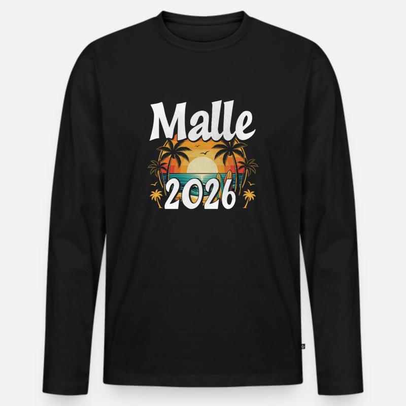 Malle 2026 - Männer Premium Bio Langarmshirt - Schwarz