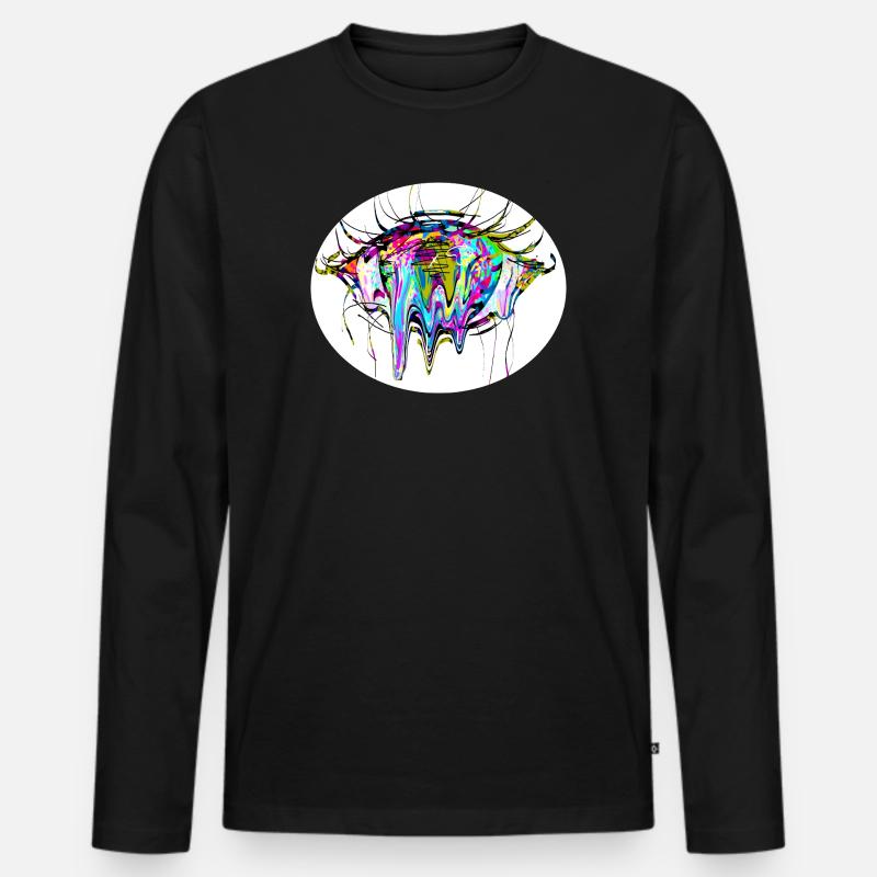 Farbauge - Männer Premium Bio Langarmshirt - Schwarz