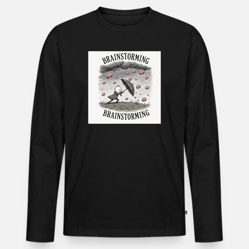 Brainstorming - Männer Premium Bio Langarmshirt - Schwarz