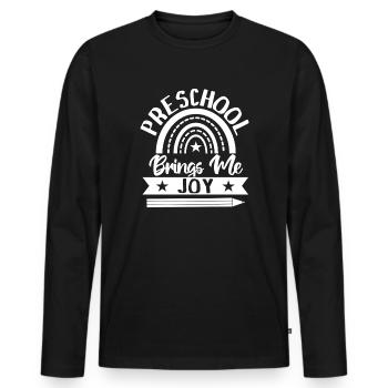 Enseignante de maternelle m’apporte de la joie Enseignante de garderie - T-shirt manches longues Premium bio Homme - noir - Devant - Nico (187cm)