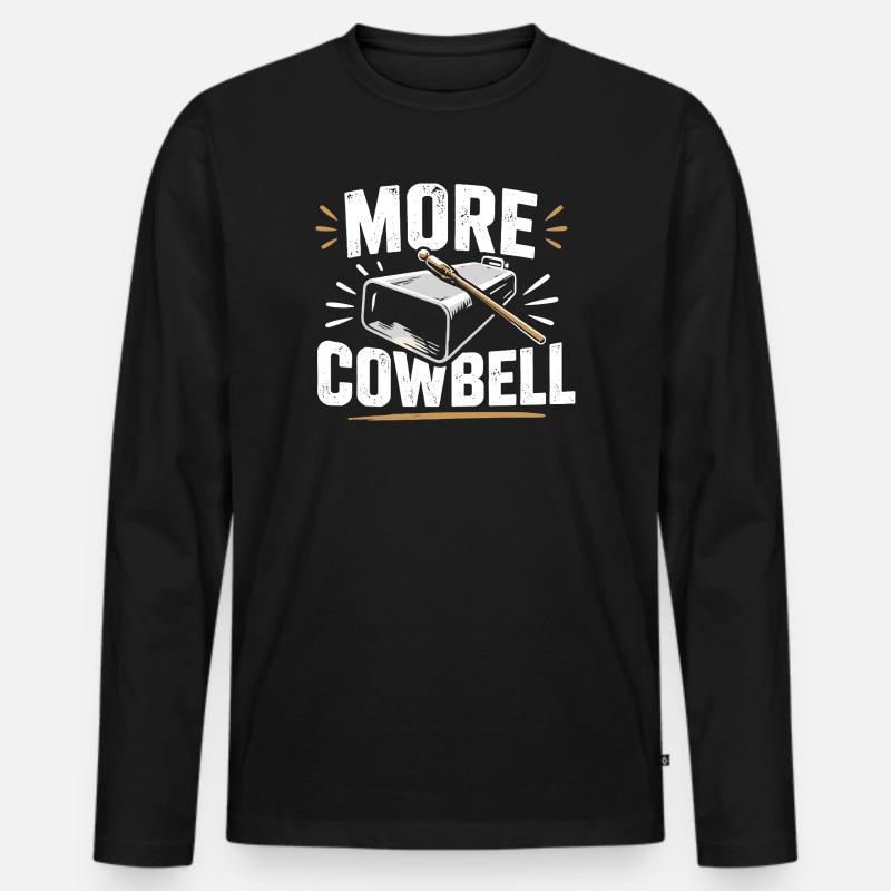 Mehr Kuhglocke - Männer Premium Bio Langarmshirt - Schwarz