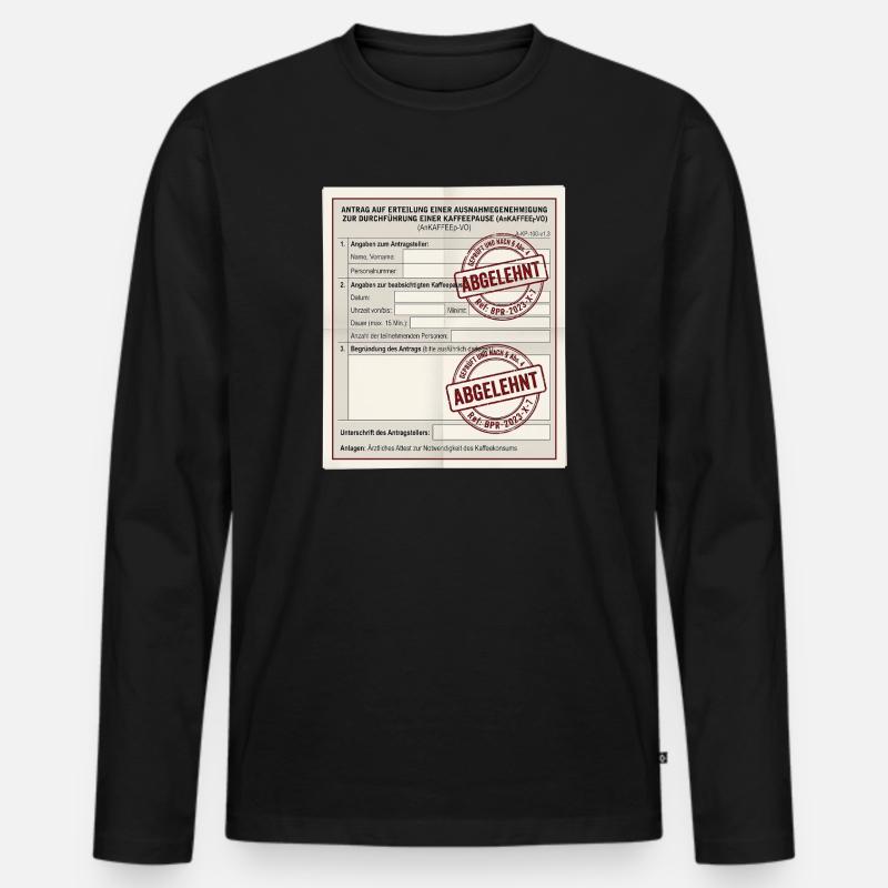 Antrag auf Kaffeepause - Männer Premium Bio Langarmshirt - Schwarz