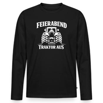 Feierabend Traktor Aus - Männer Premium Bio Langarmshirt - Schwarz - Vorne - Nico (187cm)