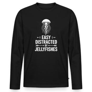 Jellyfish Sayings Jellyfish Funny Jellyfish Gift - Men's Premium Organic Long Sleeve Shirt - black - Front - Nico (187cm)