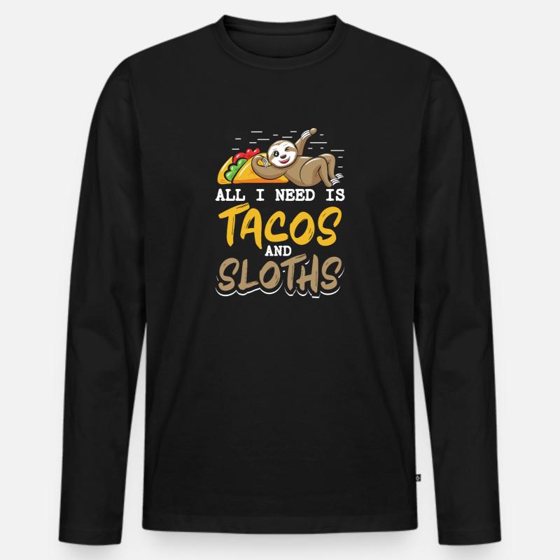 Taco Faultier Tacos - Männer Premium Bio Langarmshirt - Schwarz